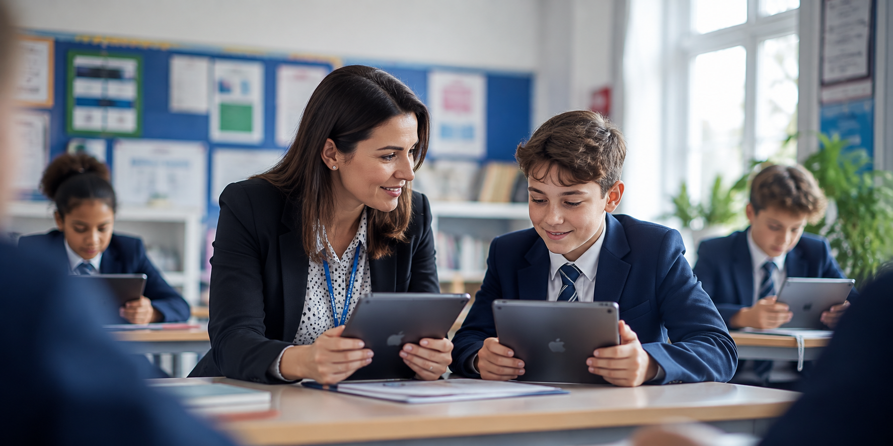 Students using iPads as part of a 1 to 1 device programme